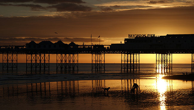 Brighton Pier at low tide III