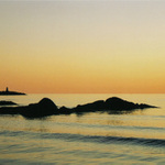midnight at hov/lofoten/norge