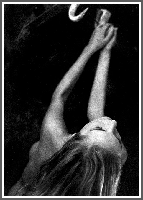 She was hanging on the hook on which she was hung