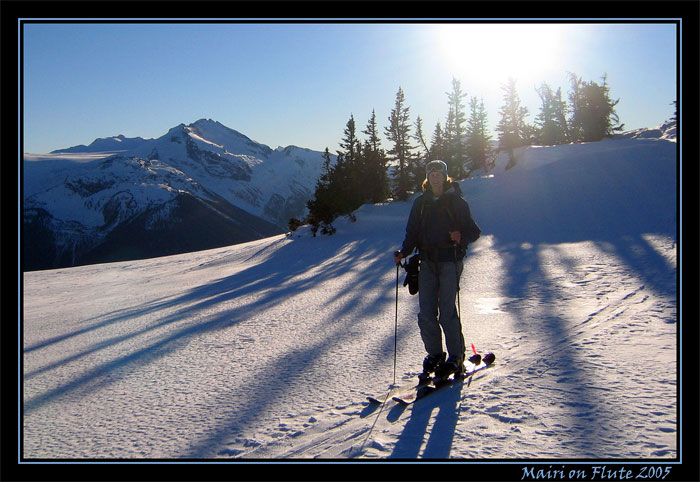 Mair on top of the Flute bowl,Whistler B.C