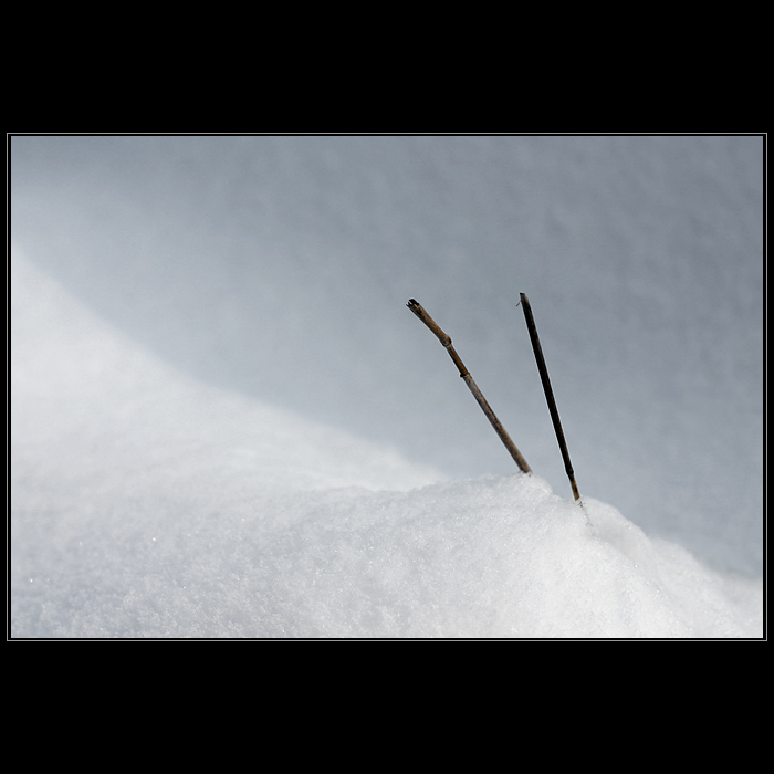 Rohatá diagonála - sněžný minimalismus