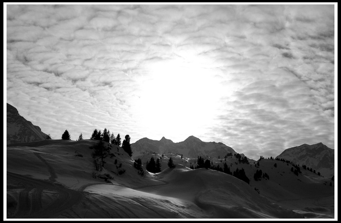 Západ slunce nad Alpami
