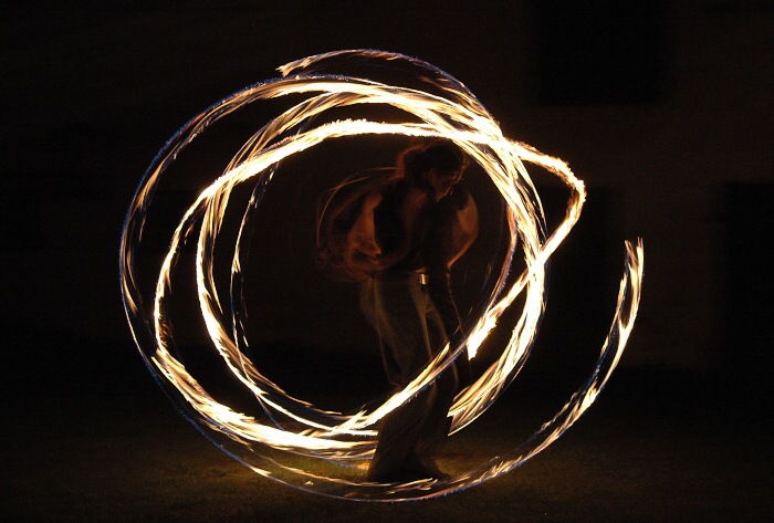 dancig between flames