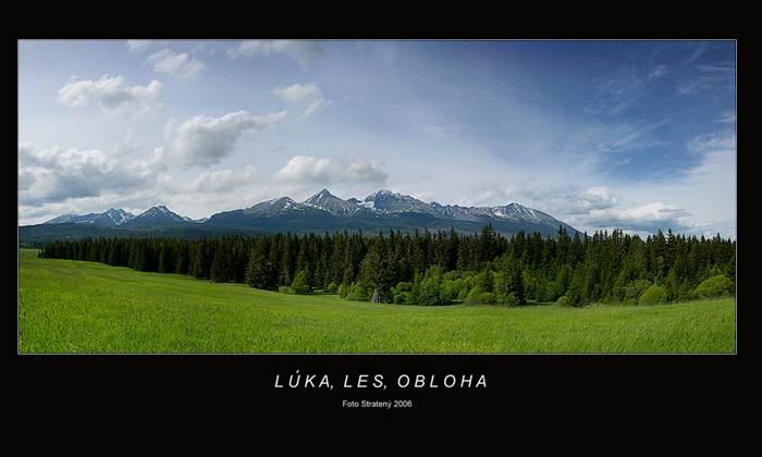 Lúka, les, obloha