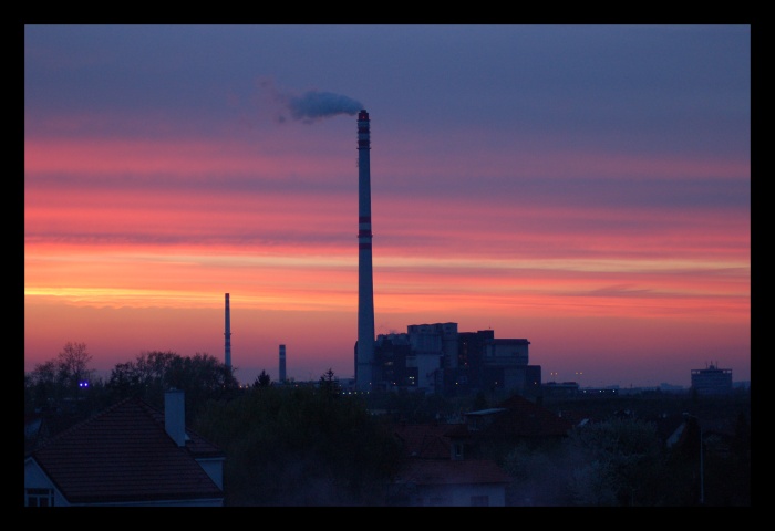 zapad slunce nad prahou