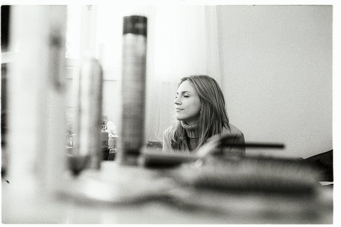 girl and spray