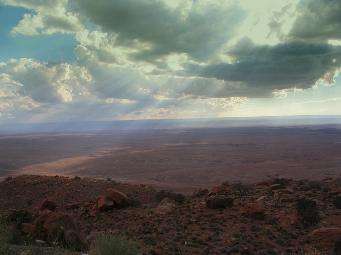 Sun rays over The Desert of Nevada