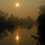 východ slunce nad Labem