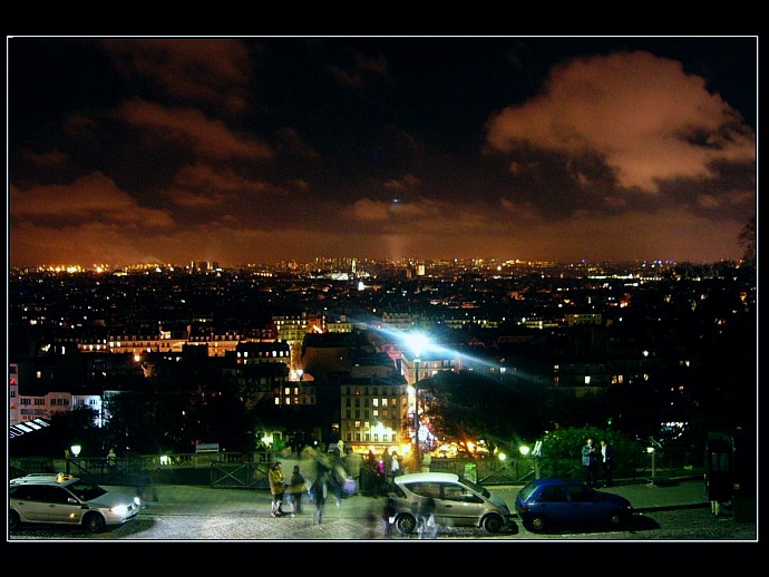Nocny Pariz pod Sacre Coeur