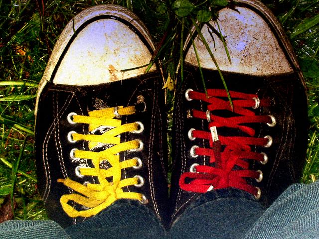 yellow shine and red dark