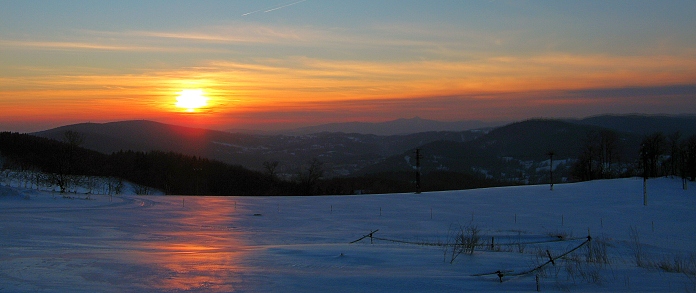 Západ slunce nad Jizerkami