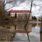 Před libochovickým zámkem.