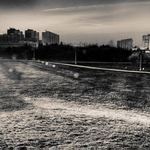 Sídliště v paprskách slunce