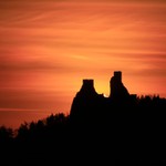 Západ slunce, stmívání nad Českým rájem - Troskama II.