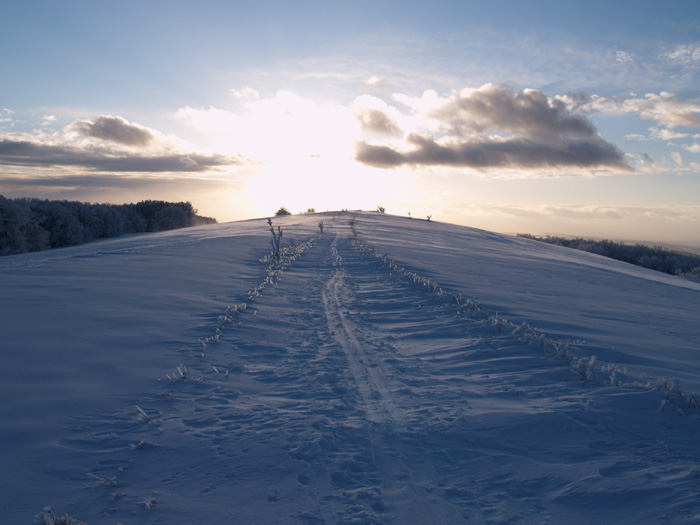 zapad slunce nad velkou Javorinou
