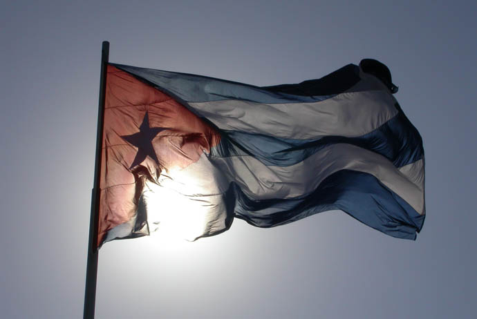 Kubánská vlajka (Santiago de Cuba, Cuba)
