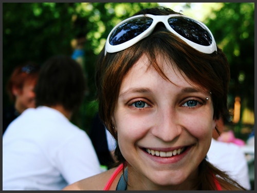 smile on her face