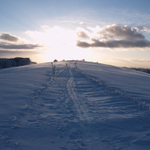 zapad slunce nad velkou Javorinou