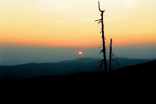 východ slunce na vrcholu Lysé hory, Beskydy