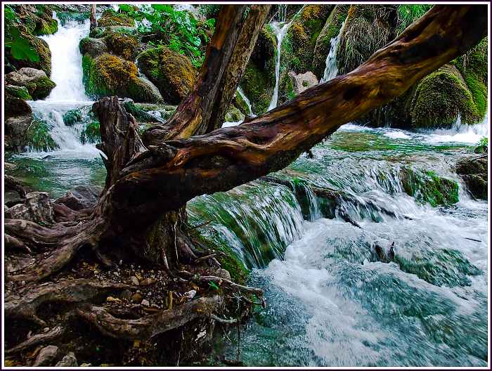 Dřevo, voda, kámen - střední pasáž Plitvických jezer