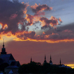 pohled při západu slunce