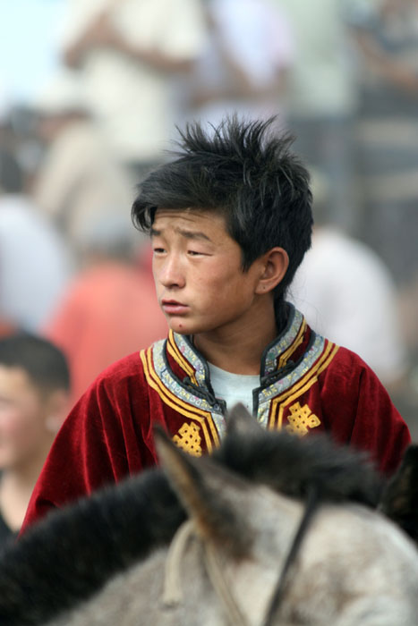 Nemyty jezdec na slavnosti Naadam, Mongolsko