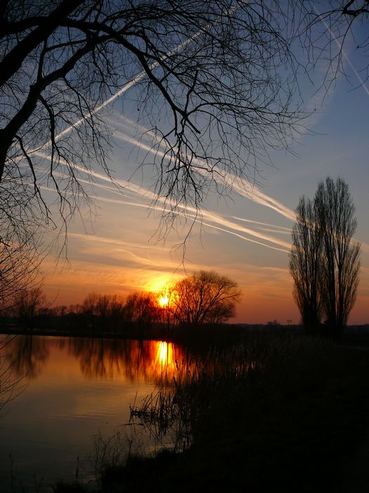 západ slunce na rybnících v skalici