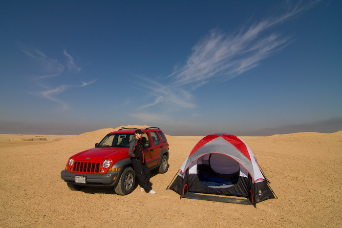 Camping in the desert