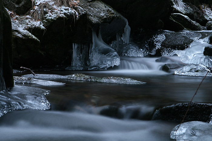 Rešovské vodopády - Voda v různých skupenstvích
