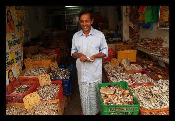 Sri Lanka predajca susenych ryb