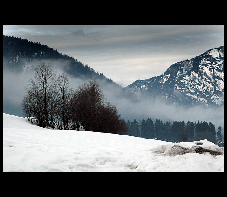 Ranní mlhy nad Waidringem
