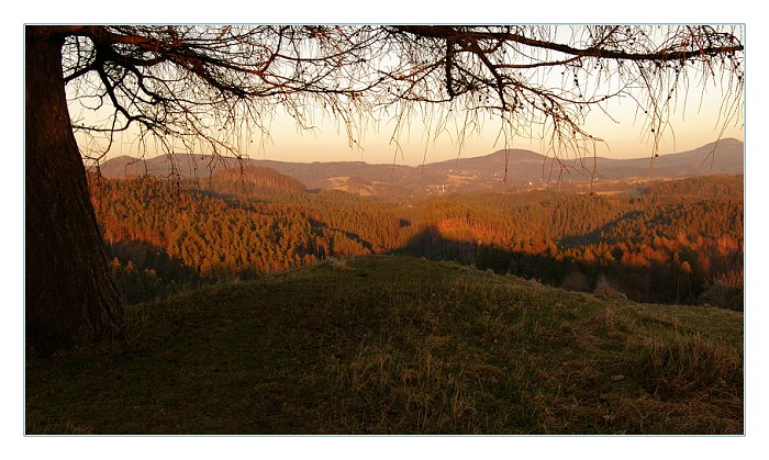 Podvečer z Křížového vrchu..