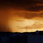 Přicházející déšť k Chomutovu