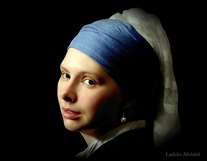 Inspirace - Dívka s perlou (Wermeer)