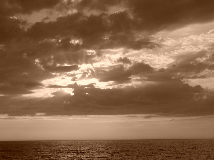 Zapad slnka - sephia.