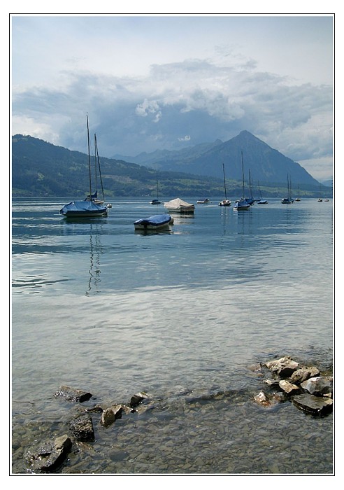 Loďky na jezeře Thunersee