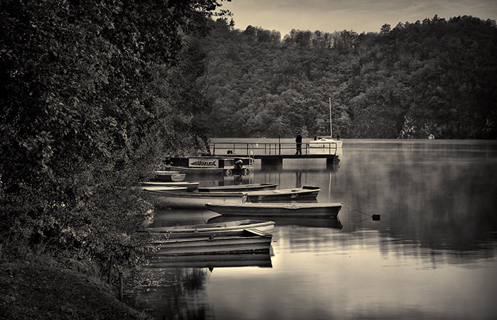 Ráno u Slapské přehrady