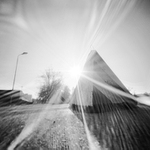 západ slunce za českou pyramidu