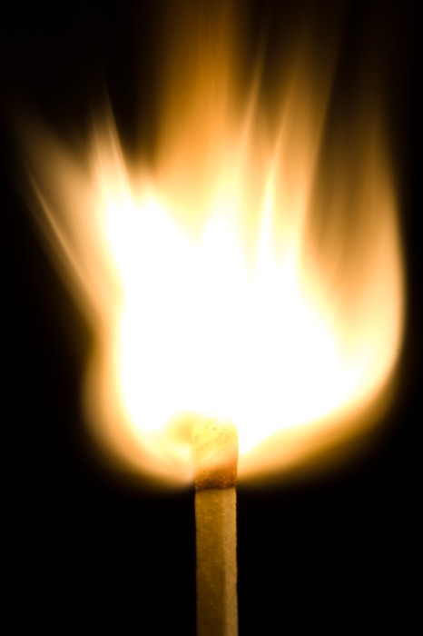 Sirka při zapálení