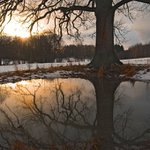 zrcadlení  v žáru zapadajícího slunce