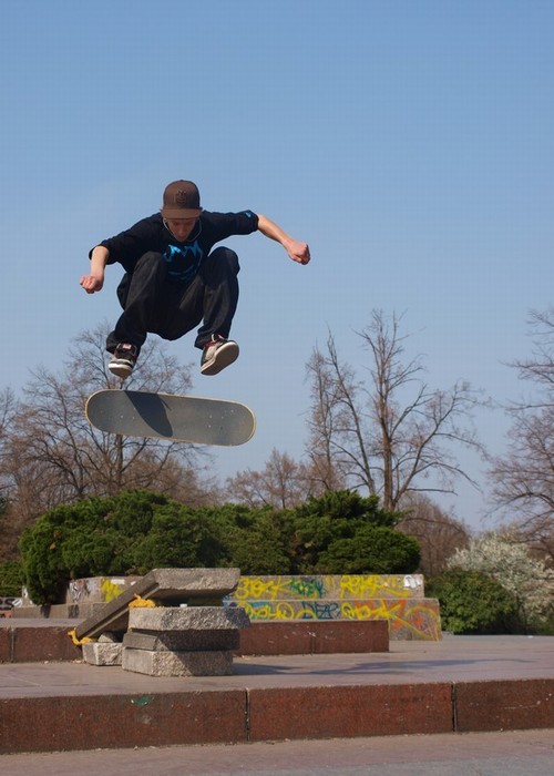 fs kickflip ze skočky