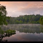 ranní opárek nad přehradou