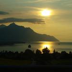 západ slunce nad ženevským jezerem...