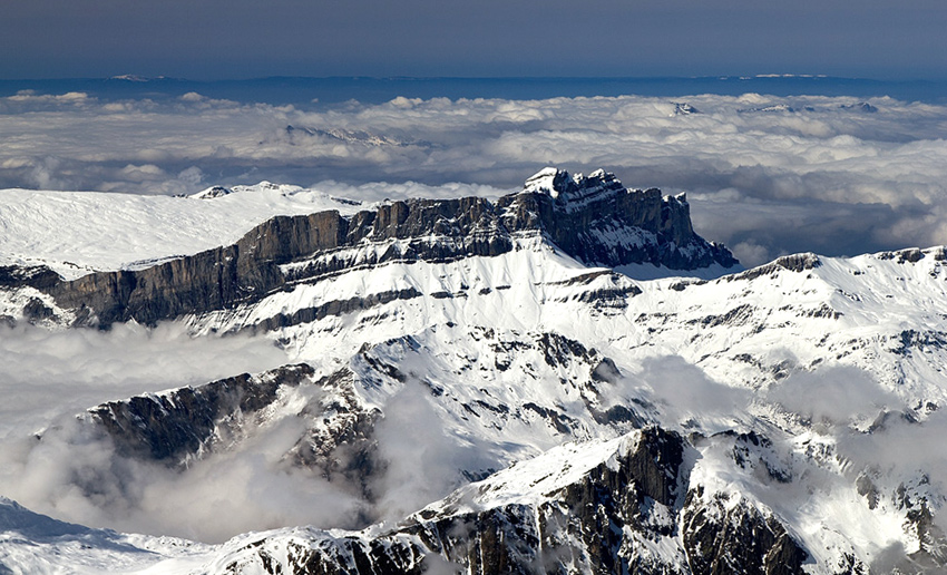 Vzpomínky na zimu  Chamonix.  Z výšky 3842m