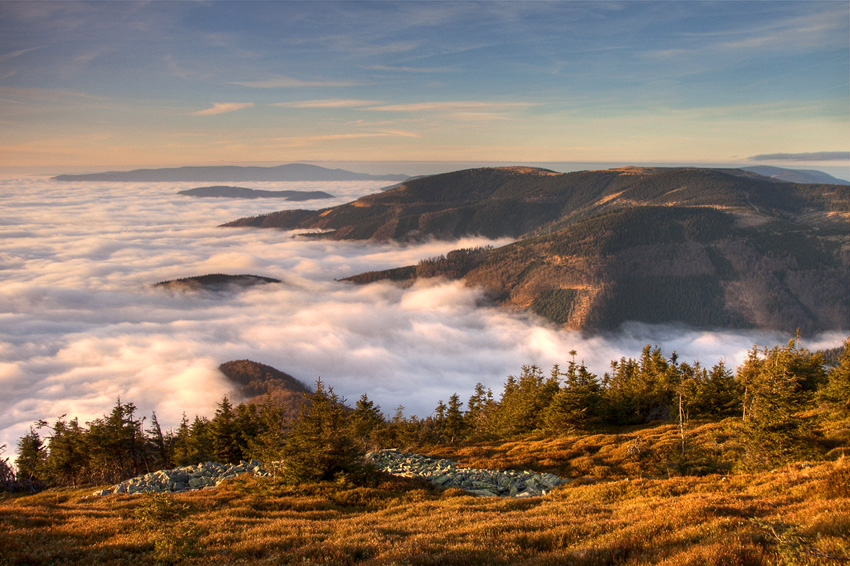 Podvečerní jesenicko z Břidličné hory...