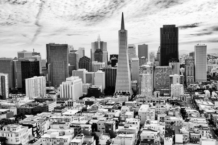 SF from Coit Tower in BW – If you are going to San Francisco #3
