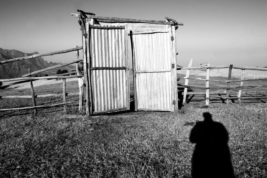 Nesmělý pokus o autoportrét v ohradě na dobytek