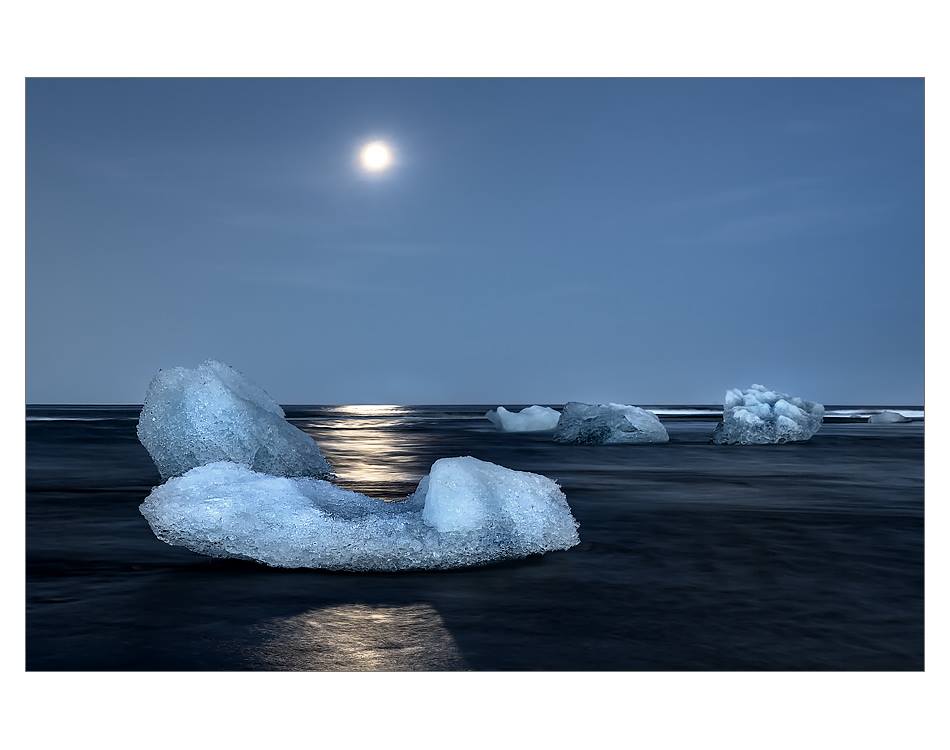 Večer v Jökulsárlónu