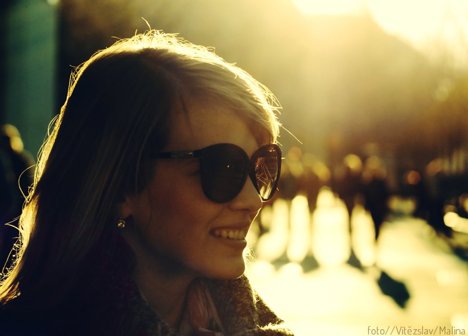 Street, sun and smile