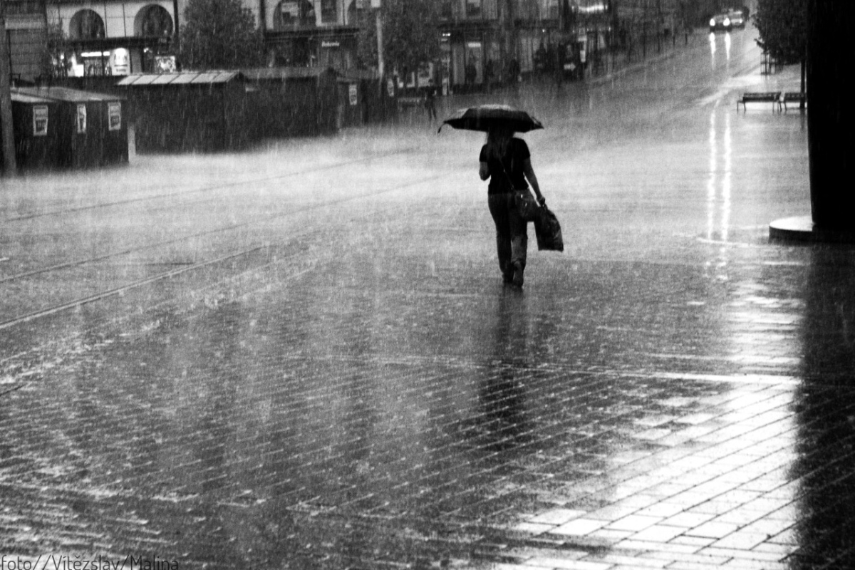 City in a storm